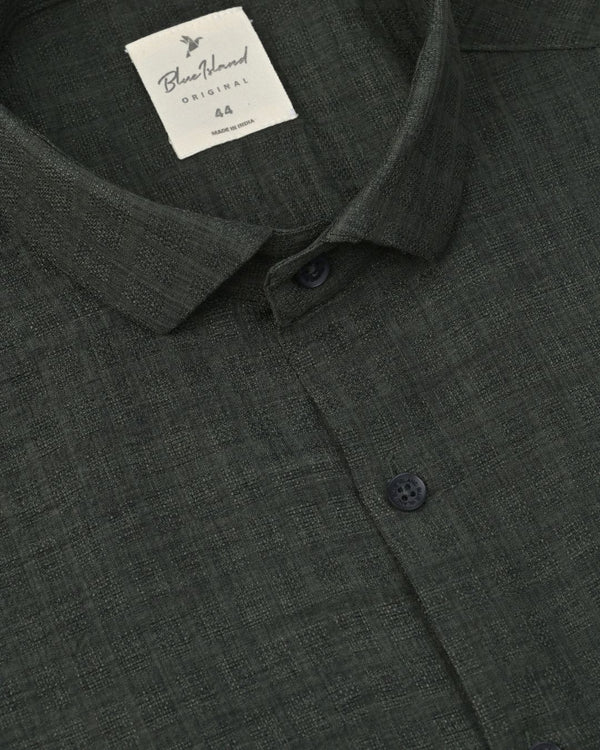 Green Grid Weave - Half Sleeve - Airlite Shirt