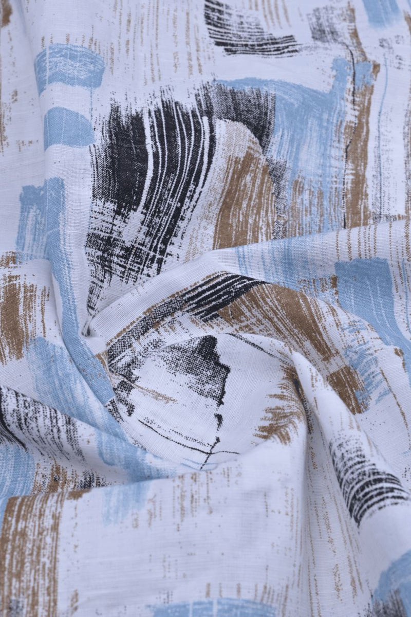 White Multi Stroke Print -Full-Stain Proof