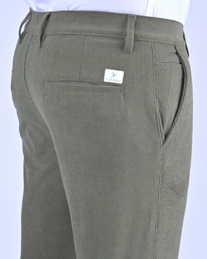 Olive Textured - Corduroy Pant