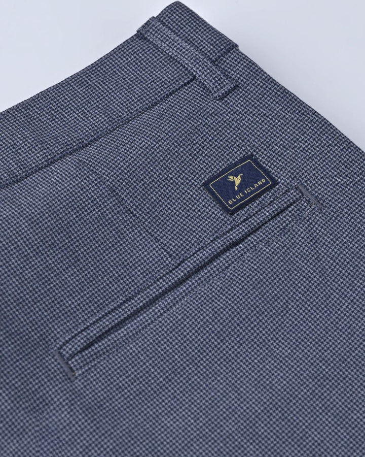 Bluish Grey Arc Printed - Dobby Pant