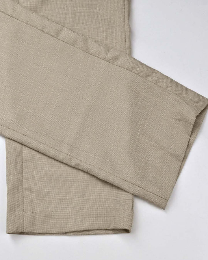 Cream Pixel Checks - Wrinkle free Formal Pant