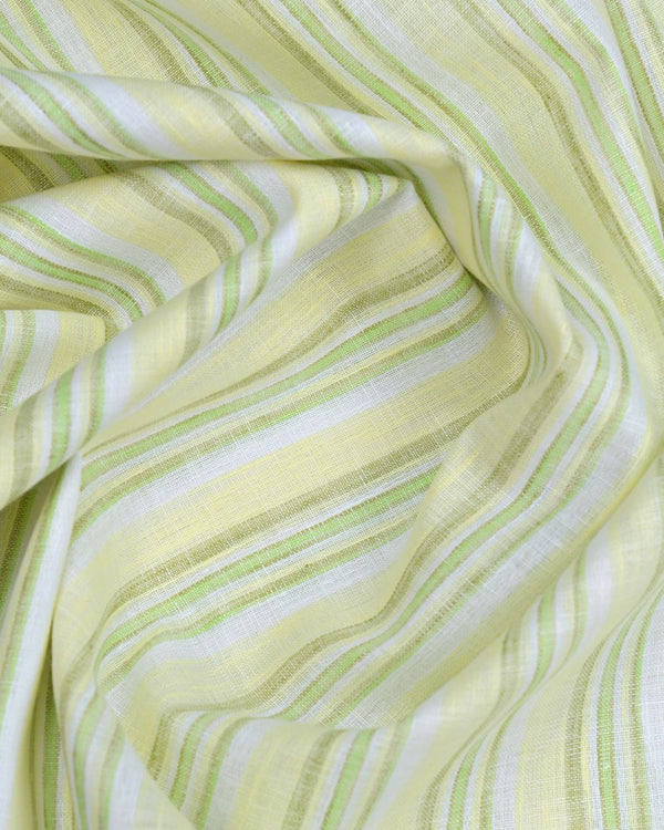 Yellow Multi Colour Stripes -Full-Bamboo Linen