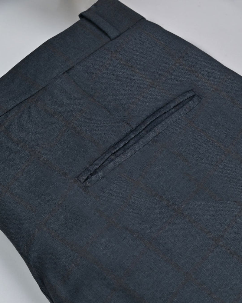 Blackish Grey Bold Checks - Wrinkle free Formal Pant