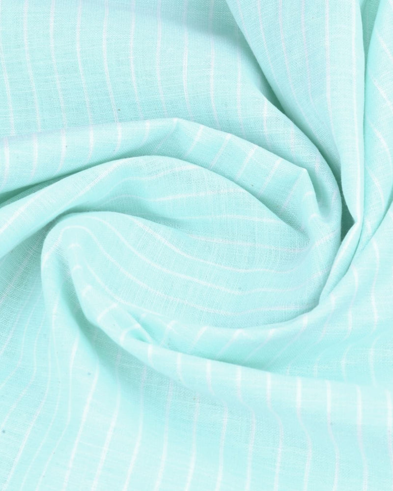 Mint Green & White Stripes -Full-Bamboo Linen