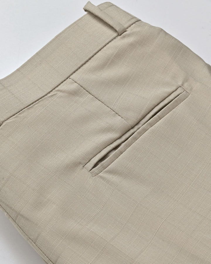 Cream Pixel Checks - Wrinkle free Formal Pant