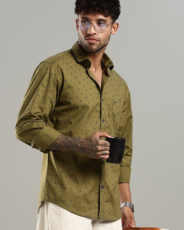 Khaki Green Slice Print -Full-Stain Proof