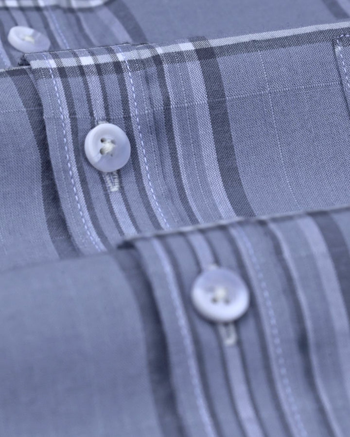 Iron Grey Checks -Full-Cotton Linen Shirt