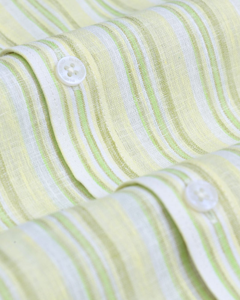 Yellow Multi Colour Stripes -Full-Bamboo Linen