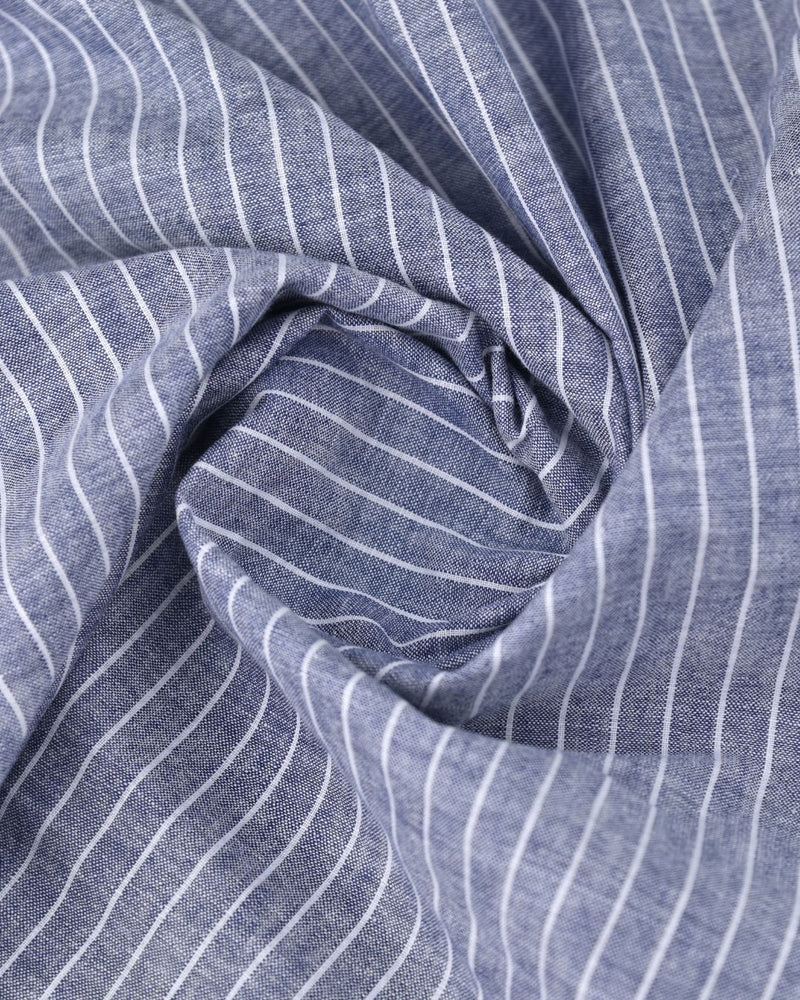 Denim Lite Stripes -Full-Bamboo Linen