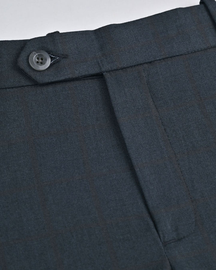 Blackish Grey Bold Checks - Wrinkle free Formal Pant