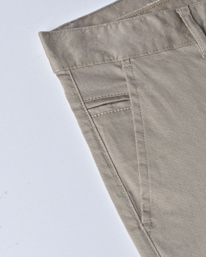 Cream Petal Printed - 2 way stretch - COTTON PANT