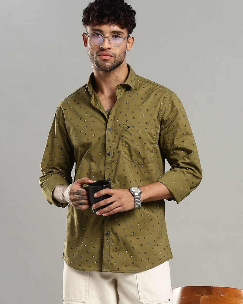 Khaki Green Slice Print -Full-Stain Proof