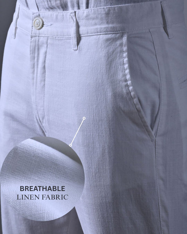 White - 2 way stretch - COTTON LINEN PANT