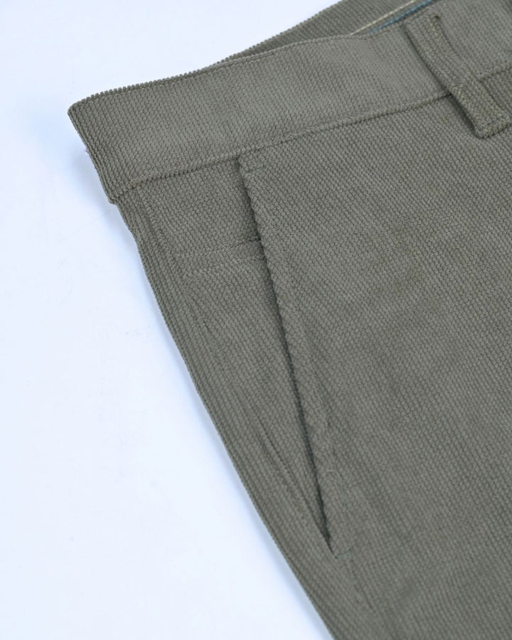 Olive Textured - Corduroy Pant
