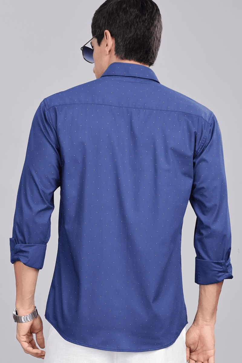 Navy Double dot Print -Full-Stain Proof