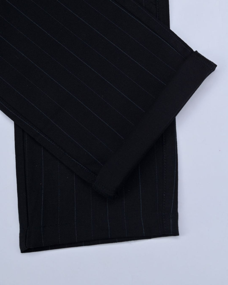 Classy Black Stripes - 2 way stretch - COTTON PANT