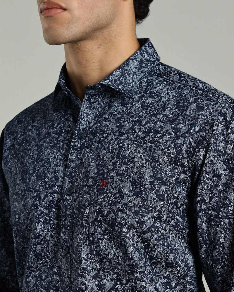 Navy Blue Mystery Print -Full-Stain Proof