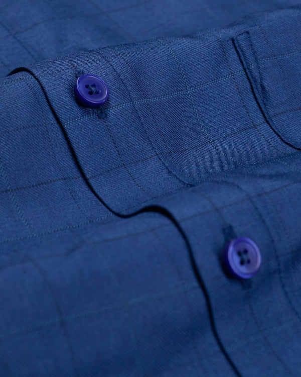 Majestic Blue Checks- Full-Cotton Rich