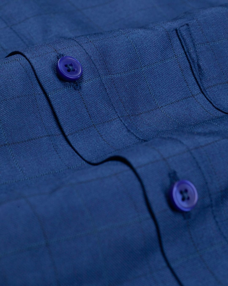 Majestic Blue Checks- Full-Cotton Rich
