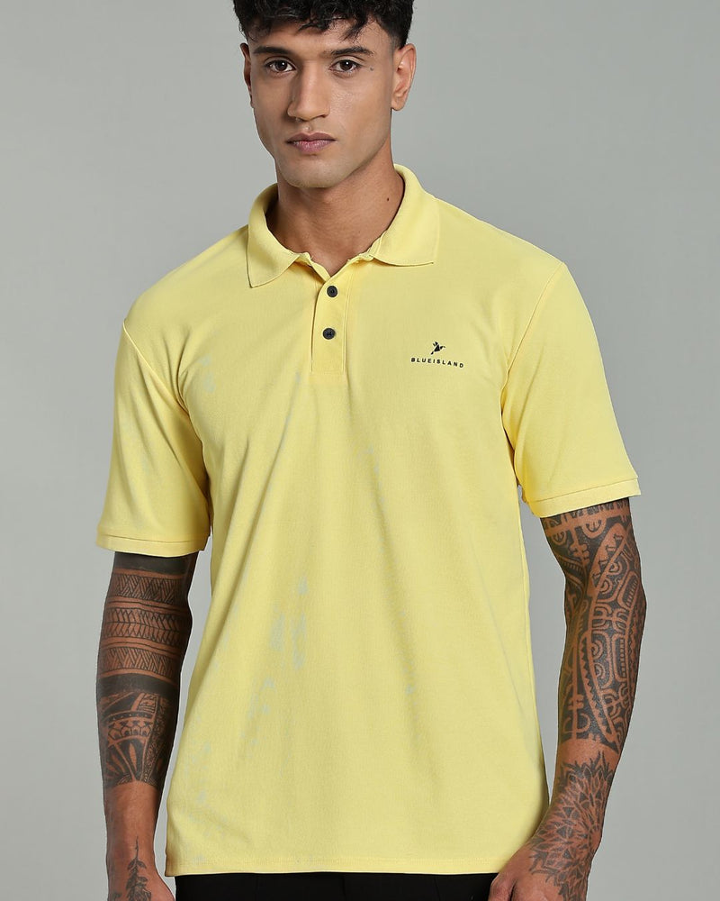 Soft Yellow - Active wear Polo Tshirt