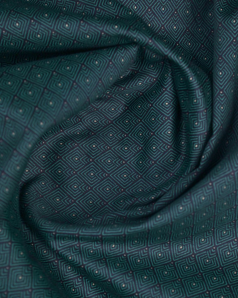 Black and Hunter Green Diamond print - Half Sleeve - Stain Proof