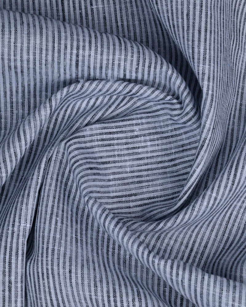 Black Grid Lines -Full-Bamboo Linen