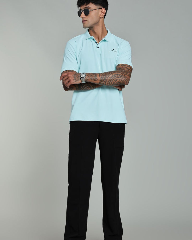 Aqua Blue - Active wear Polo Tshirt