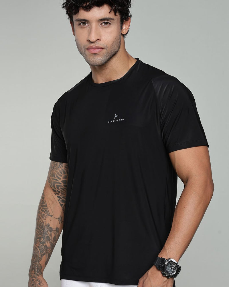 Black - Active wear Round neck Tshirt