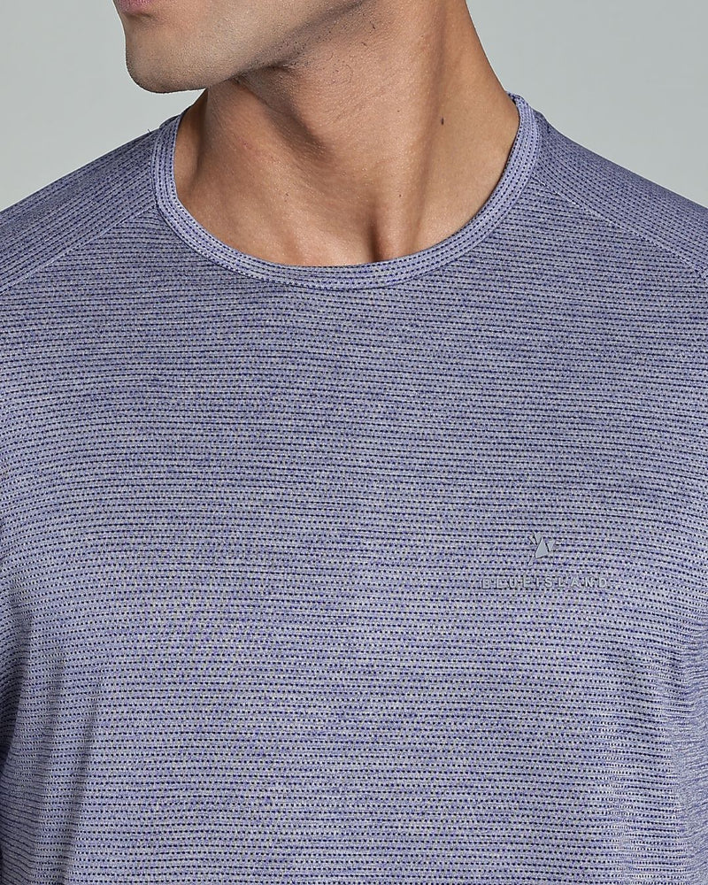 Violet Dotted Lines - Active wear Round neck Tshirt