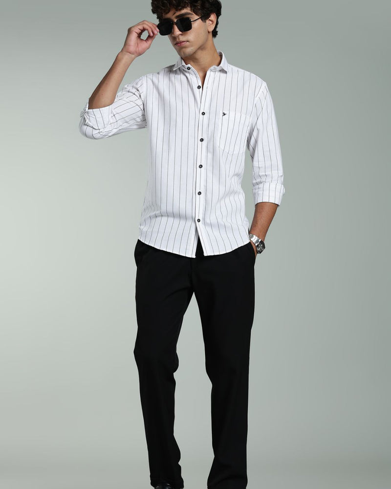 Rich White & Black Stripes- Full-Stain Proof