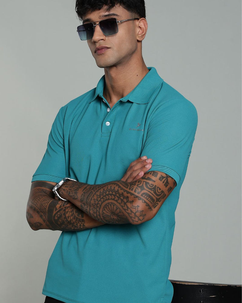 Teal Blue - Active wear Polo Tshirt