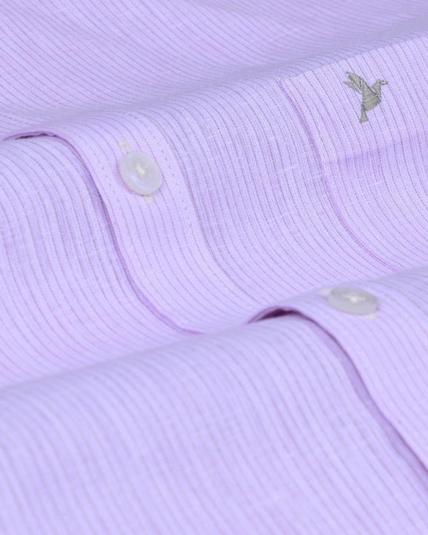 Violet Small Stripes -Full-Bamboo Linen