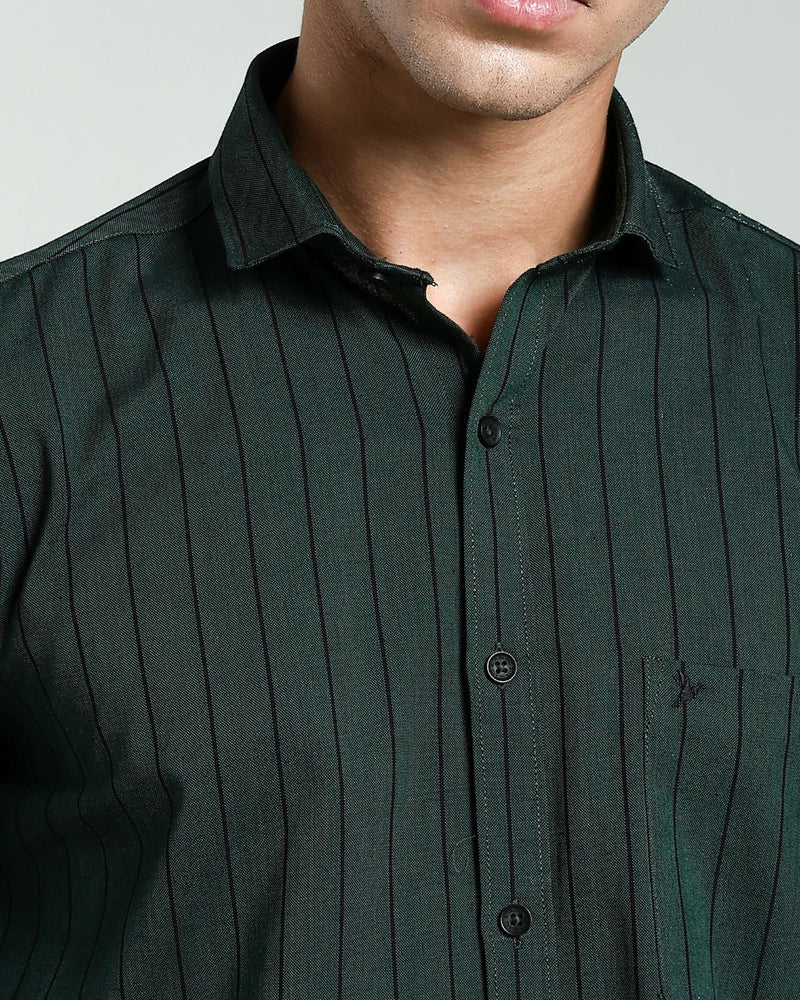 Dark Emerald Green Stripes- Full-Stain Proof