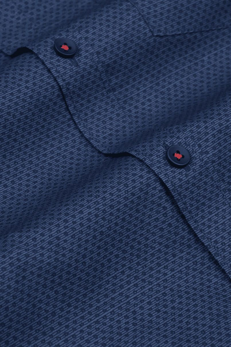 Navy Mini Dotted Print -Full-Stain Proof