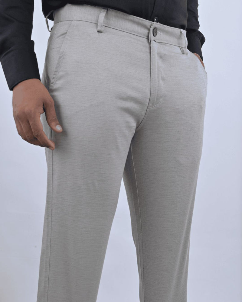 Beige Cream Dot Printed - 2 way stretch - COTTON PANT