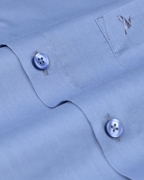 Smoke Blue Solid - Full-Cotton Rich