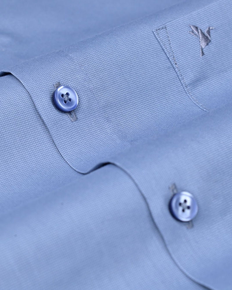 Smoke Blue Solid - Full-Cotton Rich