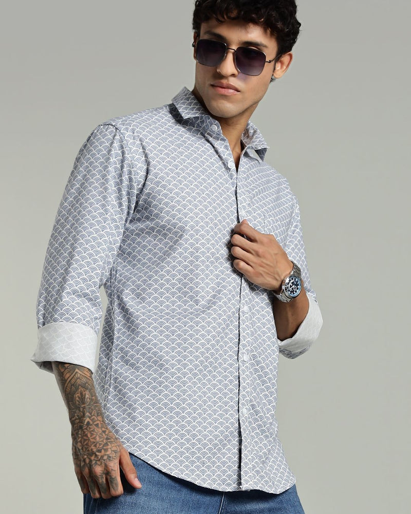 Ocean Wave Print-Full-Stain Proof