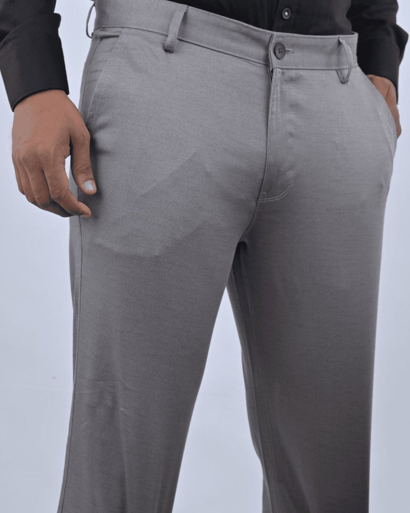 Grey Steel Printed - 2 way stretch - COTTON PANT