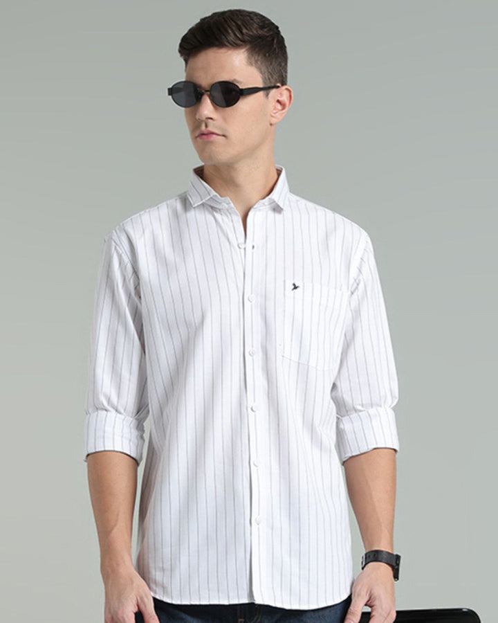 White Vertical Stripes -Full-Stain Proof
