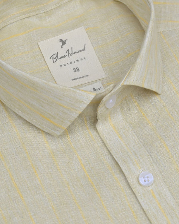 Sandal Cream & Orange Stripes -Full-Bamboo Linen