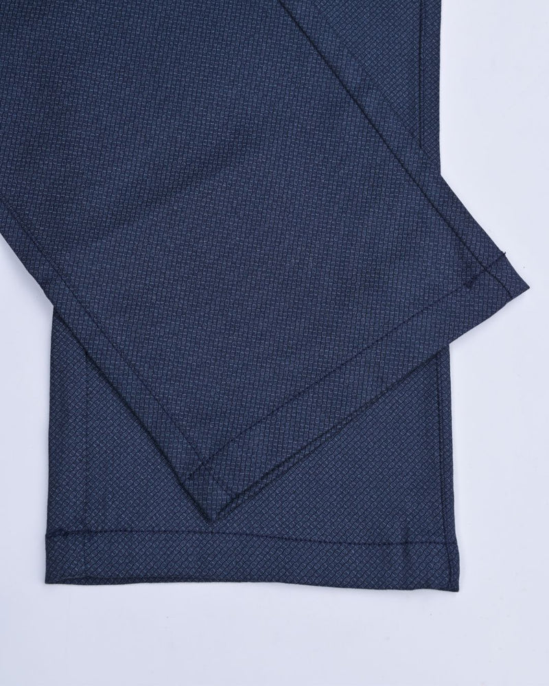 Navy Chain Printed - 2 way stretch - COTTON PANT