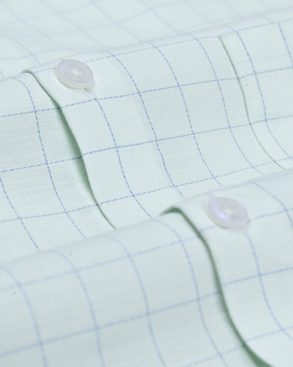 Mint Leaf Checks - Full-Cotton Rich