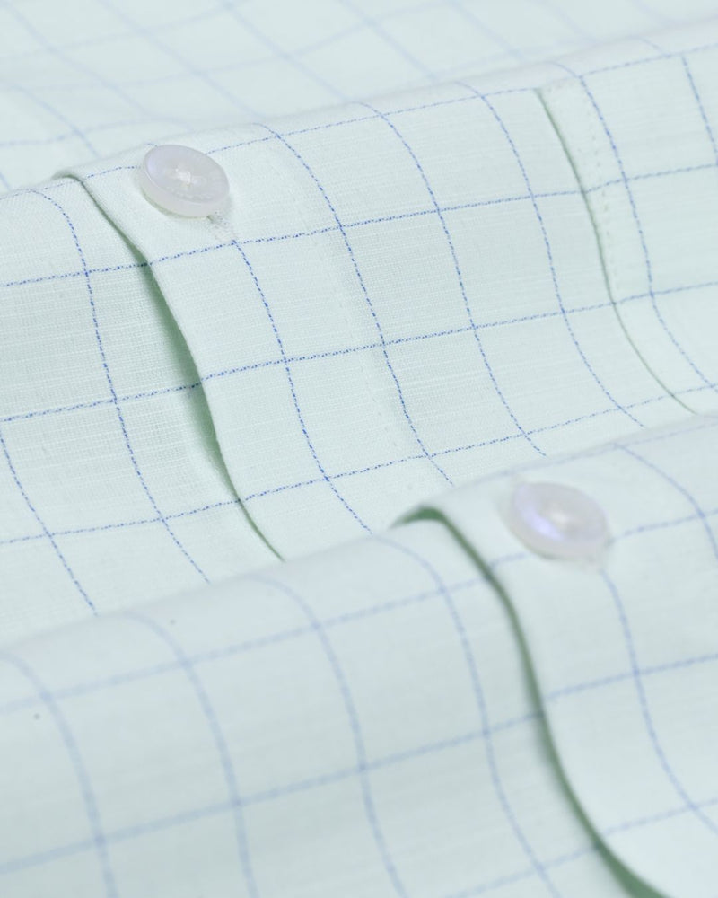 Mint Leaf Checks - Full-Cotton Rich