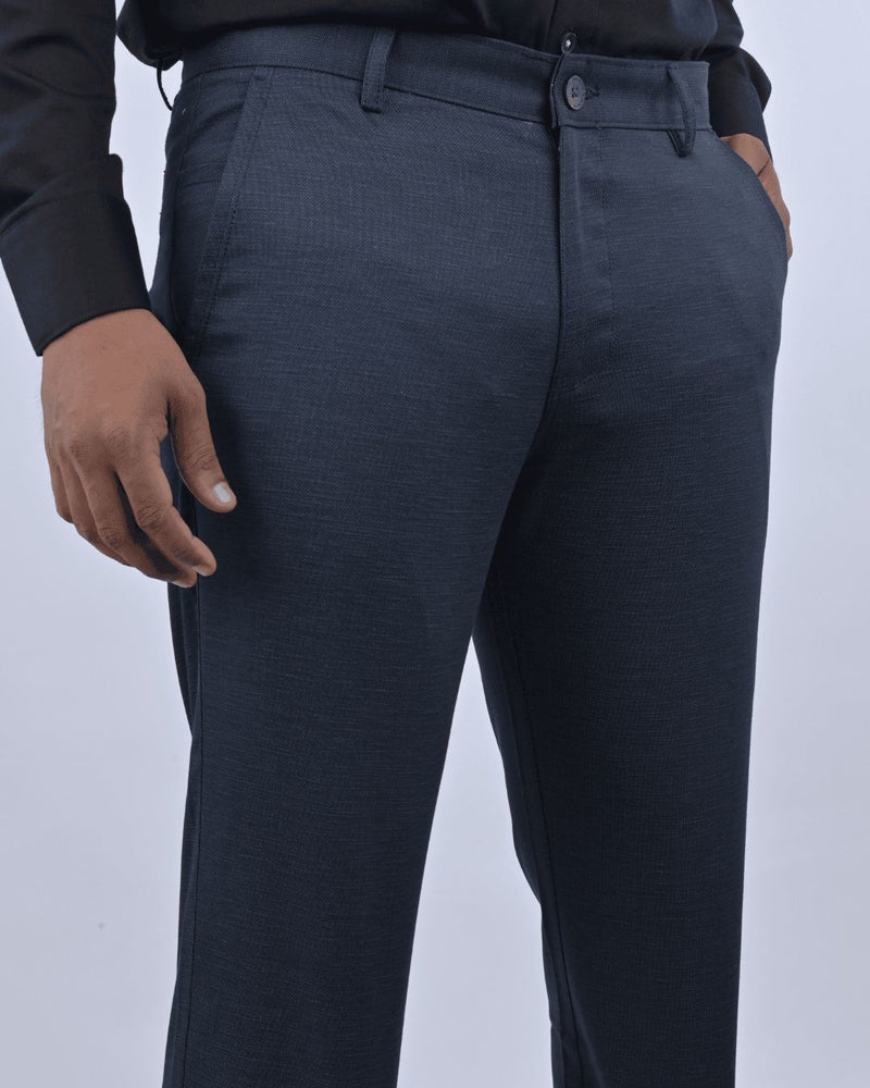Navy Dot Printed - 2 way stretch - COTTON PANT