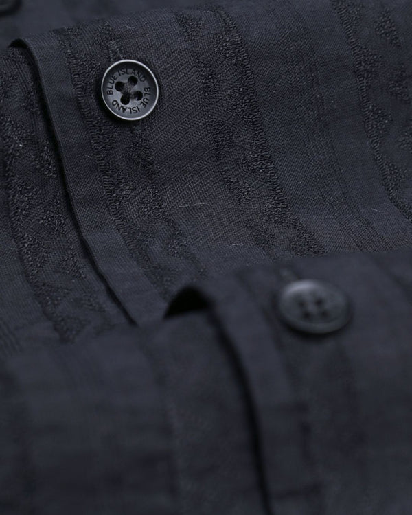 Deep Black Wave Line - Half Sleeve - Airlite Shirt