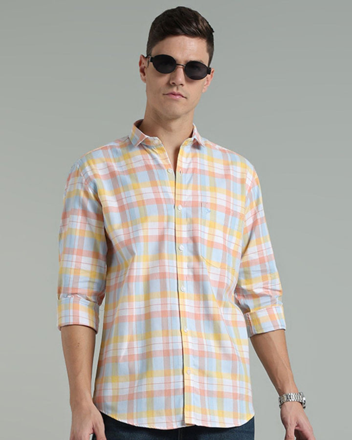 Spring Orange Checks -Full-Stain Proof