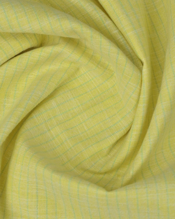 Bright Yellow & Green Mini Stripes -Full-Bamboo Linen