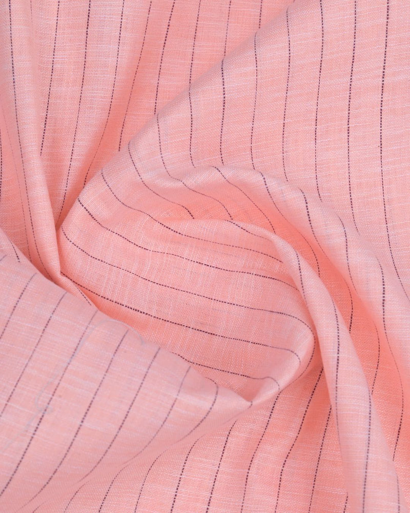 Orange Dotted Line Stripes -Full-Bamboo Linen
