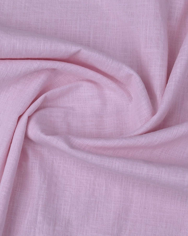 Mild Pink Solid-Full-Cotton Linen Shirt